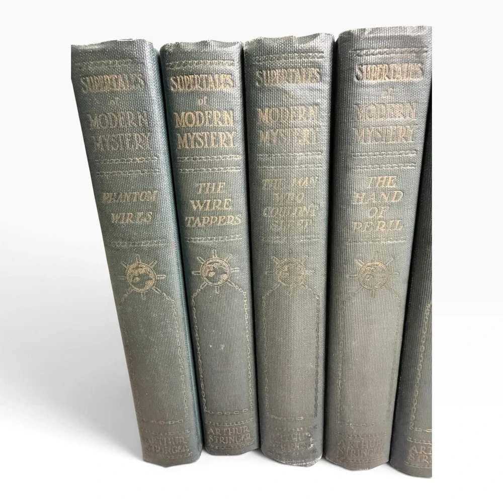8pc Arthur Stringer Supertales of Modern Mystery Vintage Hardcover Book Set